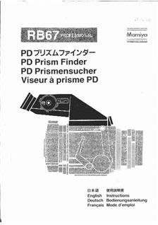 Mamiya RB 67 - System manual. Camera Instructions.